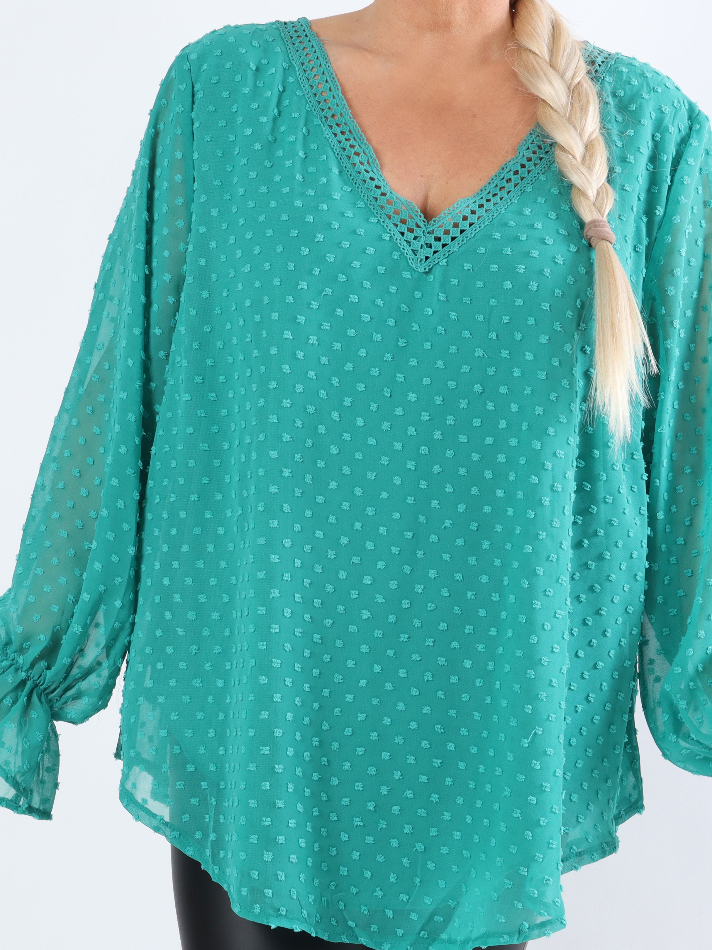 Vittoria - Sød tunika med broderinger og prikket stof